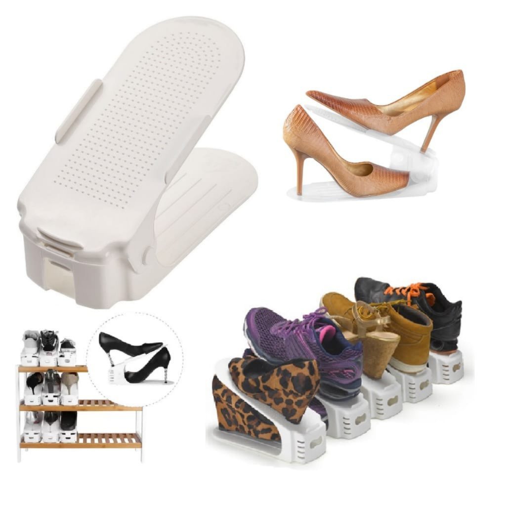 Kit Organizador Para Sapatos Tênis Suporte Branco Com Regulagem