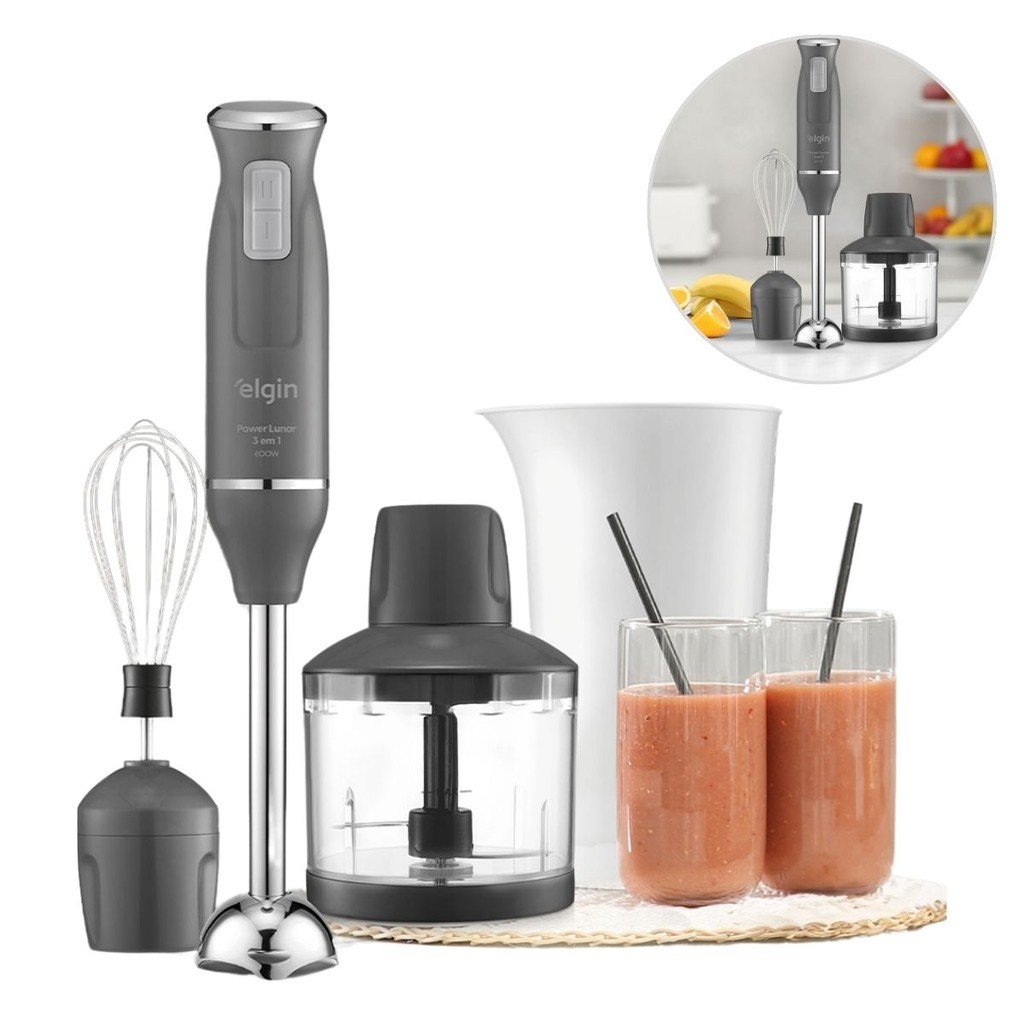 Mixer Power Inox Lunar Processador 3 em 1 600W Elgin