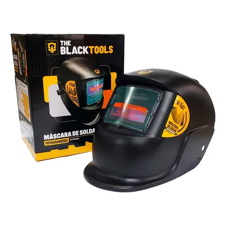 Máscara De Solda Escurecimento Automatico Profissional Cor Preto Liso The Black Tools