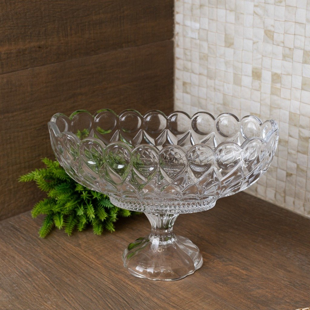 Centro de Mesa de Cristal Linha Angel, Diamond e Geneva - Wolff ou Lyor