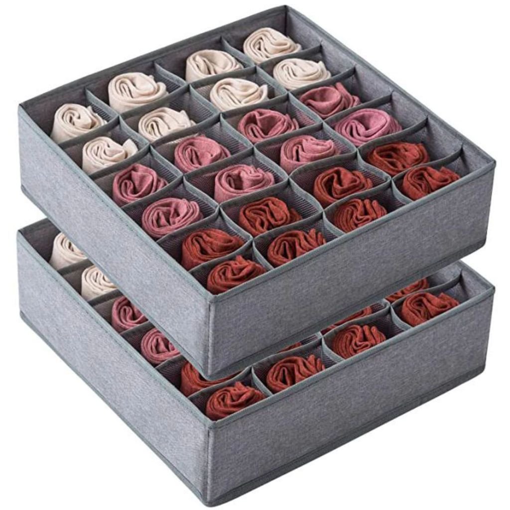 Kit 02 Organizadores De Gavetas Multiúso TNT Calcinha Sutia Cueca Gravata Meia Joias