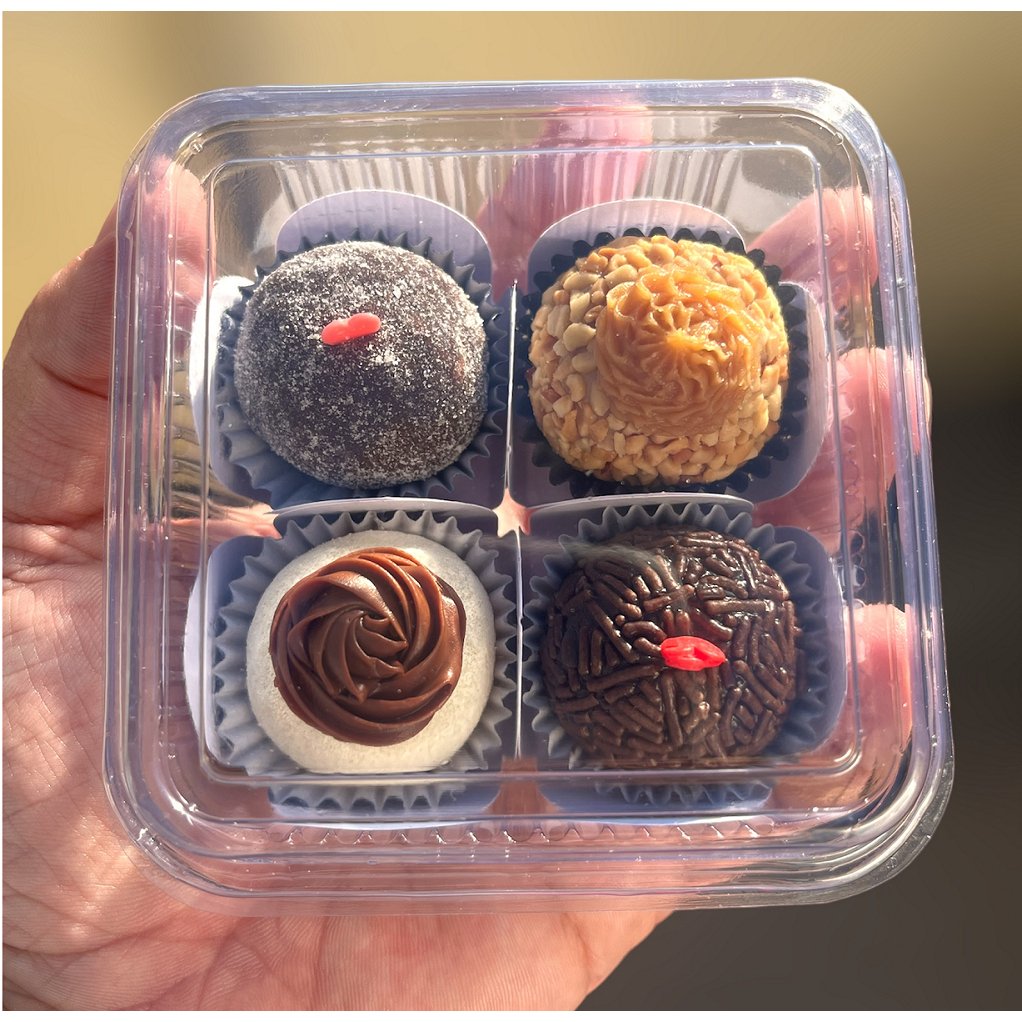 100 Unidades Embalagem Para Bolo Doce Brigadeiro Quadrada