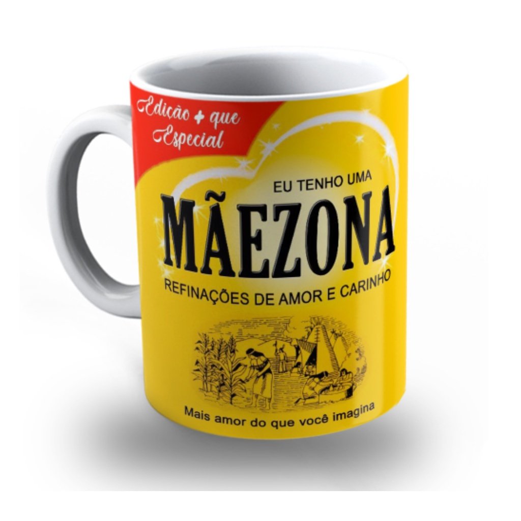 Caneca Dia das Mães Personalizada Mãezona de Porcelana para Presente