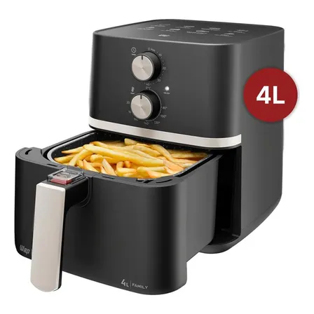 Fritadeira Elétrica Wap Air Fryer Family 4l Antiaderente E Com Desligamento Automático 1500w Preto, Cinza E Champagne 220v