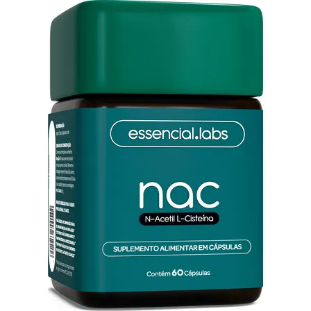 Nac 600mg - Fórmula Exclusiva Com Máxima Concentração E Pureza - N-acetil L-cisteína - 60 Cápsulas Sem Sabor