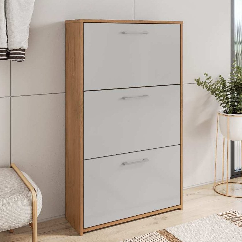 Sapateira Vertical com Portas Organizadoras Armário Multiuso Decorativo Sala Quarto e Hall Entrada