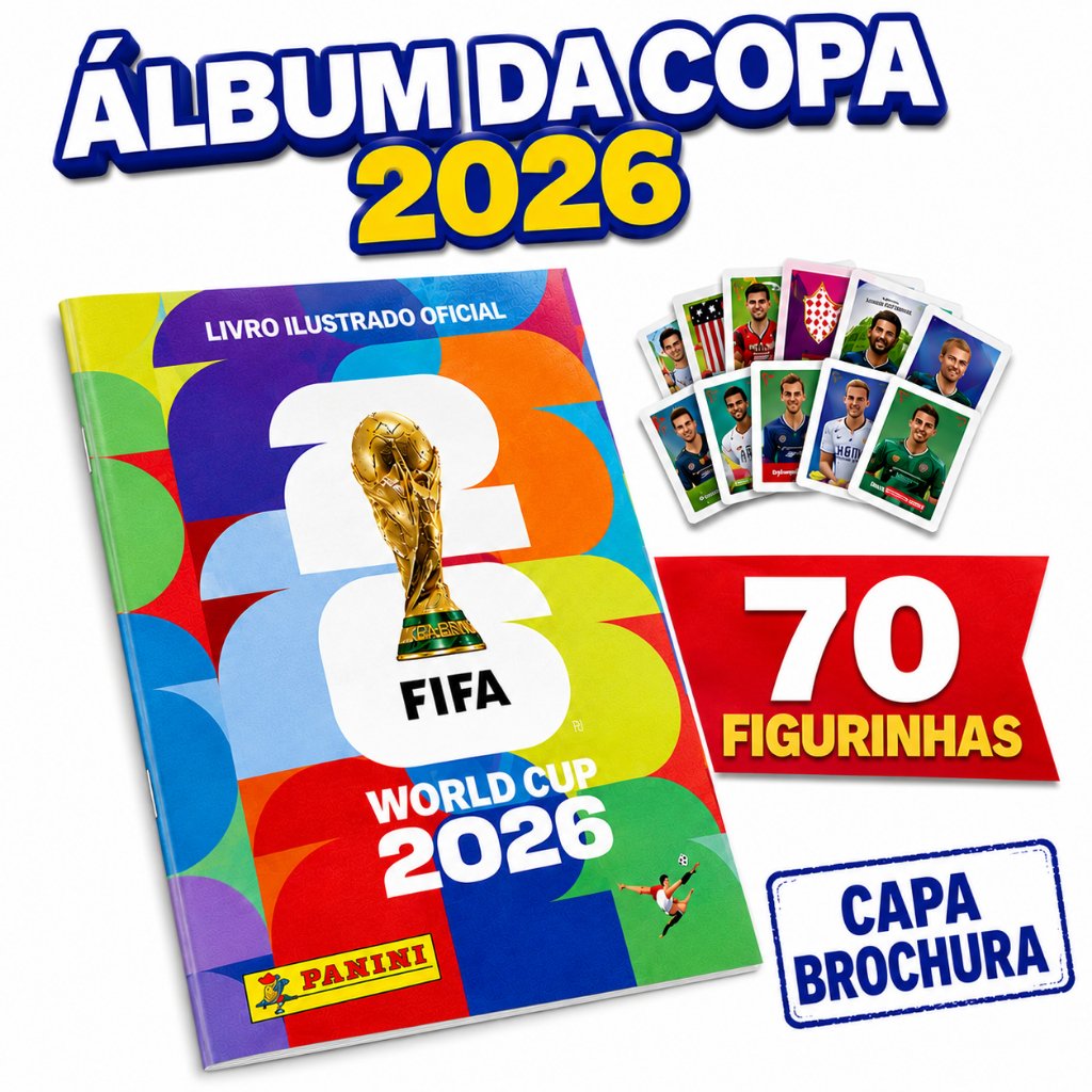 Album Panini Oficial Copa Do Mundo 26 Capa Mole  + kit com  Figuinhas Oficial
