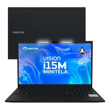 Notebook Positivo Vision I15m Intel Core 3 N300 8gb 256gb Ssd Wi-fi 6 Linux - Tela 15,6 Full Hd Ips Antirreflexo  Minitela - Permite Upgrade De Memória Ram E Ssd  Preto