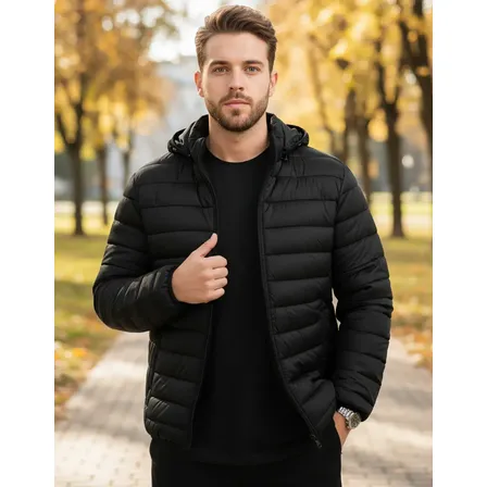 Jaqueta Puffer Bobojaco Corta Vento Nylon Masculino Gominho Preto G Gominho