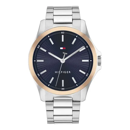 Relógio Tommy Hilfiger Masculino Aço Prateado 1710673 Prateado Azul