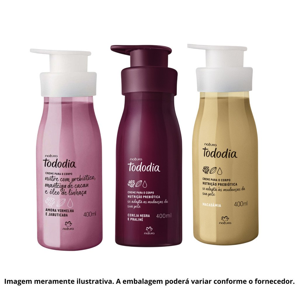 Kit 3 Cremes Corporais Tododia Natura Original 400ml