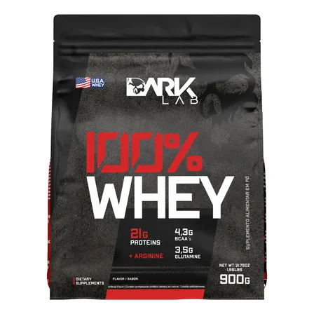 Whey Protein Concentrado 100% 900g Refil Dark Lab Sabor Baunilha